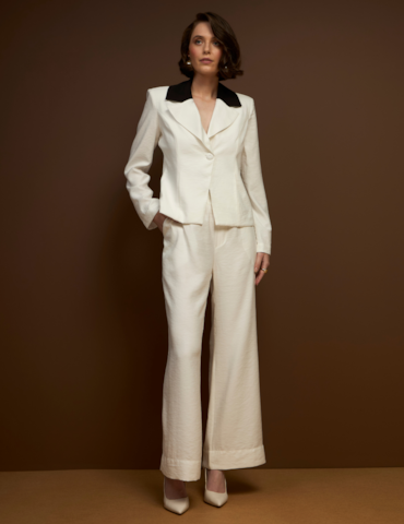 Blazer Acinturado Bicolor