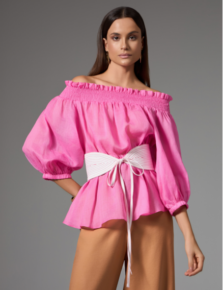 Blusa Ombro à Ombro com Lastex Blusa Ombro à Ombro com Lastex