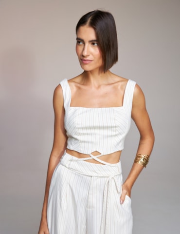 Produto Top Cropped Risca de Giz