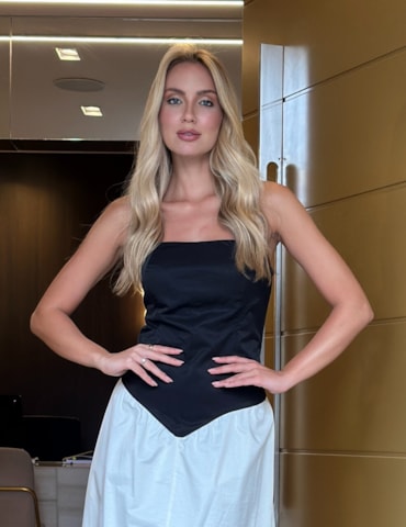 Vestido Bicolor Balonê