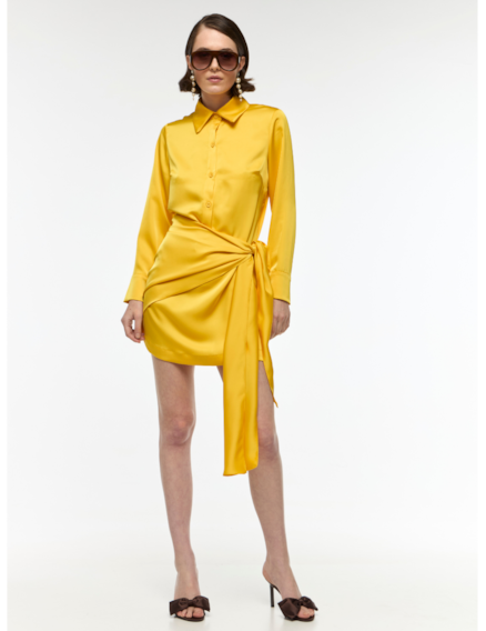 Vestido Curto em Cetim com Amarração Vestido Curto em Cetim com Amarração