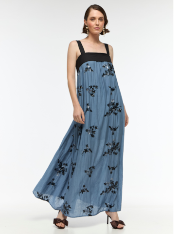 Vestido Longo com Paetês Bordados