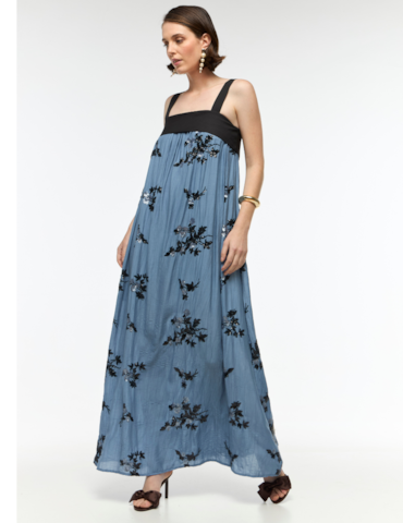 Vestido Longo com Paetês Bordados