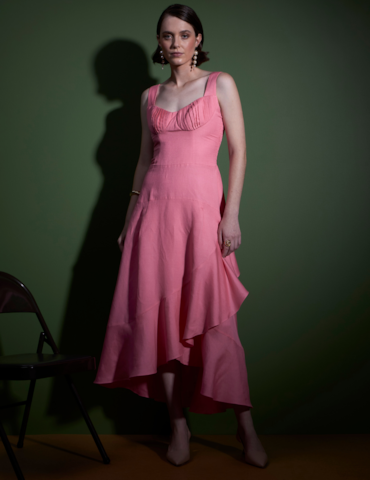 Vestido Midi com Babados