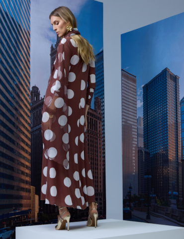 Vestido Midi com Estampa de Poás