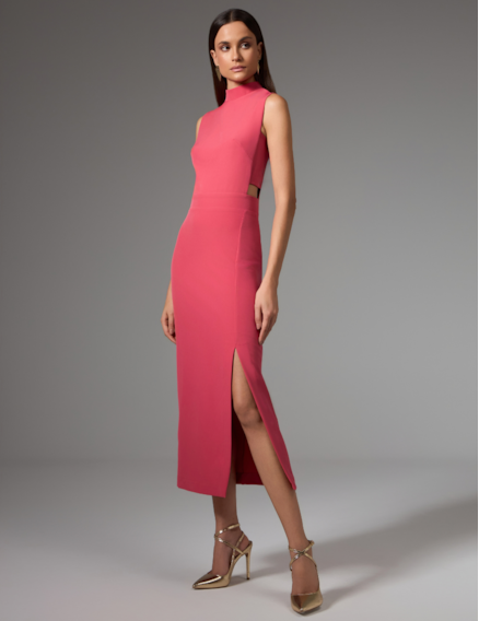 Vestido Midi Justo com Fenda Vestido Midi Justo com Fenda