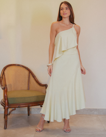Vestido Midi Ombro Único